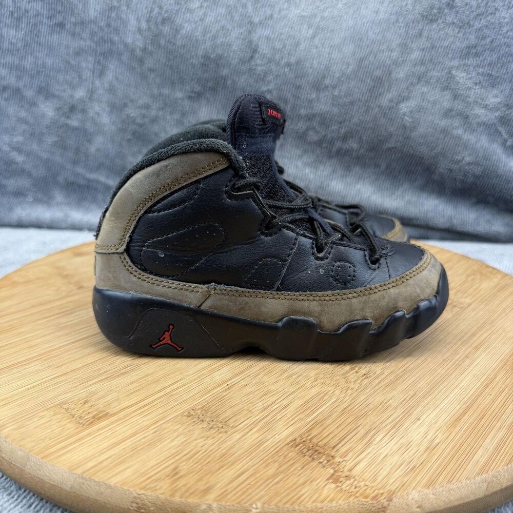 Jordan Air Jordan 9 Retro Shoes Toddler Size 9C Black Brown Sneakers 401812-030